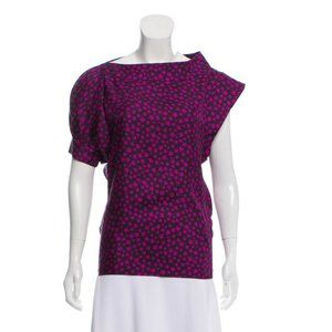 YSL Yves Saint Laurent Vintage Silk Asymmetrical Blouse Top